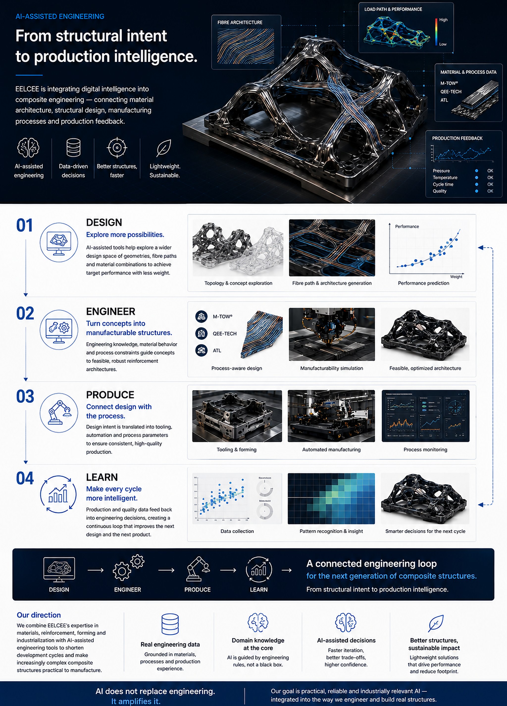 AI-assisted engineering: design, engineer, produce and learn — a connected engineering loop from structural intent to production intelligence